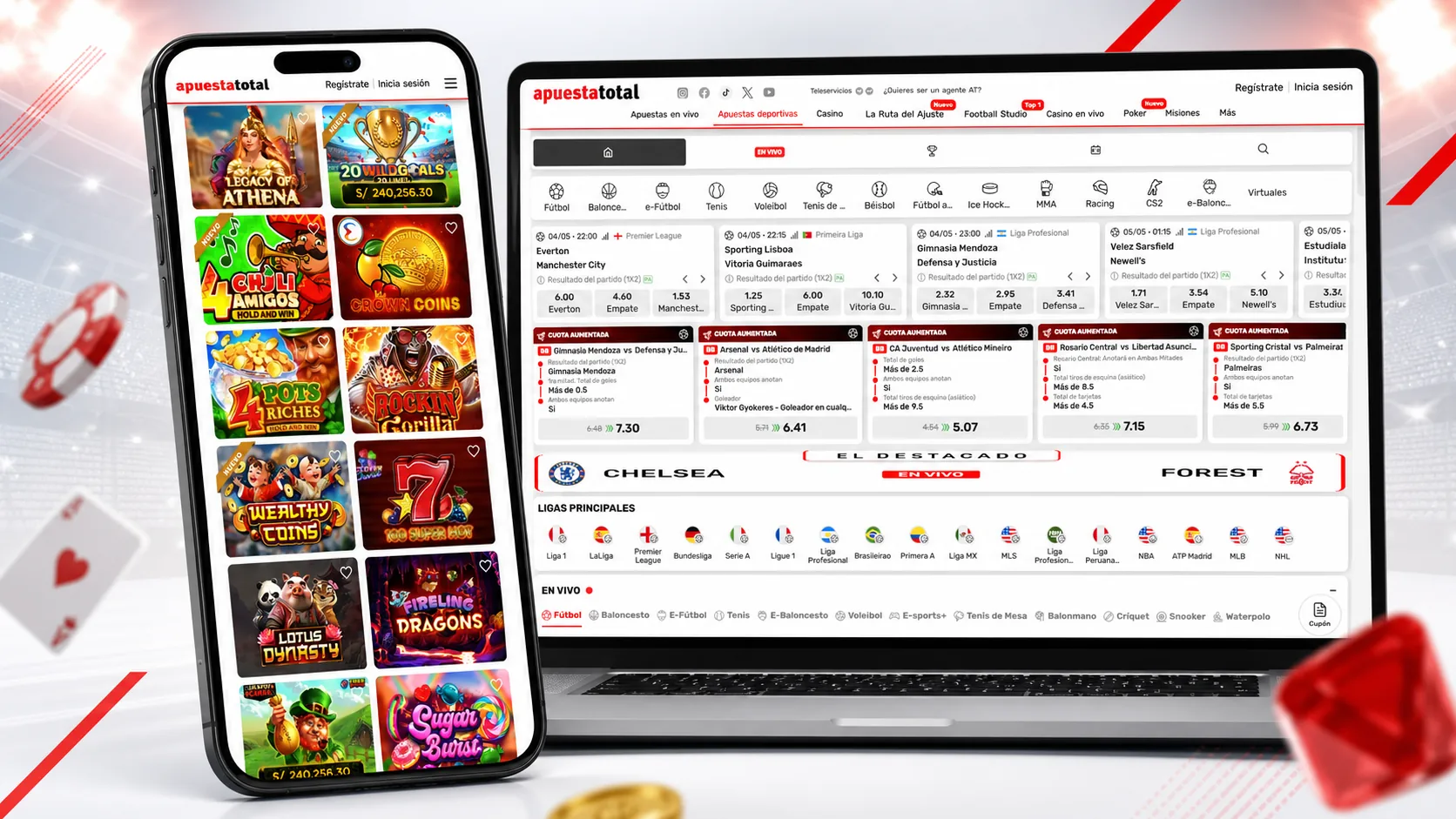 Vista móvil y escritorio de Apuesta Total Perú